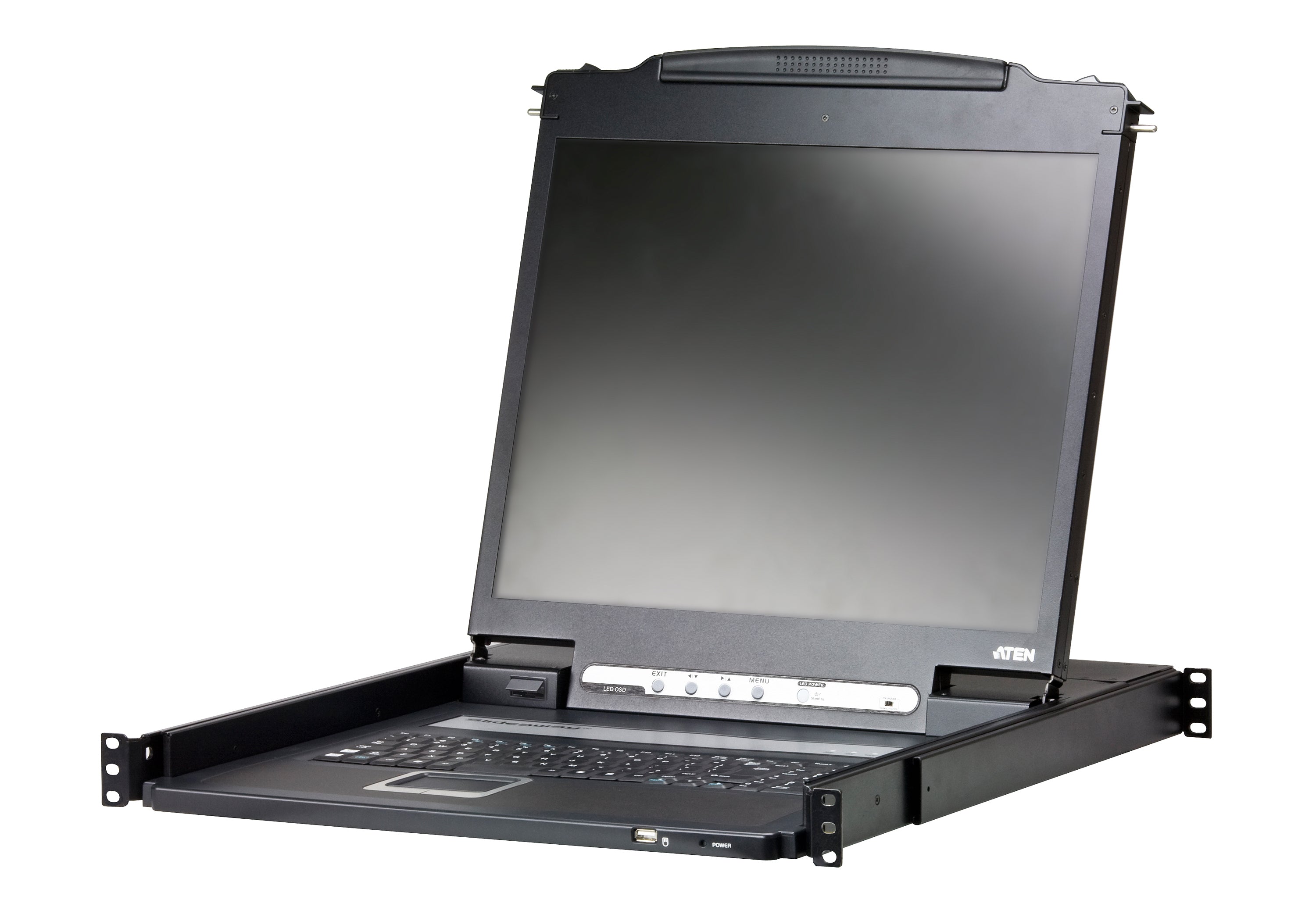 Aten Lightweight Single Rail LCD Console (PS/2-USB, VGA)- CL3000 (1 Year Manufacture Local Warranty In Singapore)