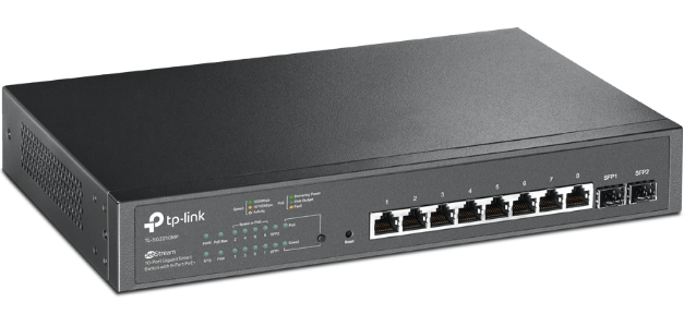 TP-LINK JetStream 10-Port Gigabit Smart Switch with 8-Port PoE+ (TL-SG2210MP) (5 Years Manufacture Local Warranty In Singapore)