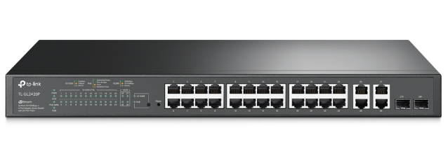 TP-LINK JetStream 24-Port 10/100Mbps + 4-Port Gigabit Smart Switch with 24-Port PoE+ (TL-SL2428P) (5 Years Manufacture Local Warranty In Singapore)