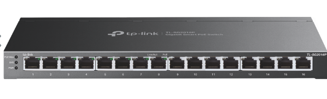 TP-LINK JetStream 16-Port Gigabit Smart Switch with 8-Port PoE+ (TL-SG2016P)  (5 Years Manufacture Local Warranty In Singapore)