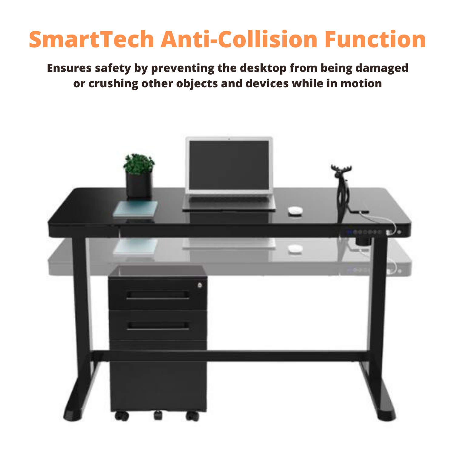 Electric Height Adjustable Desk 1200mm X 600mm - ET118 (3 Years Manufacture Local Warranty In Singapore)