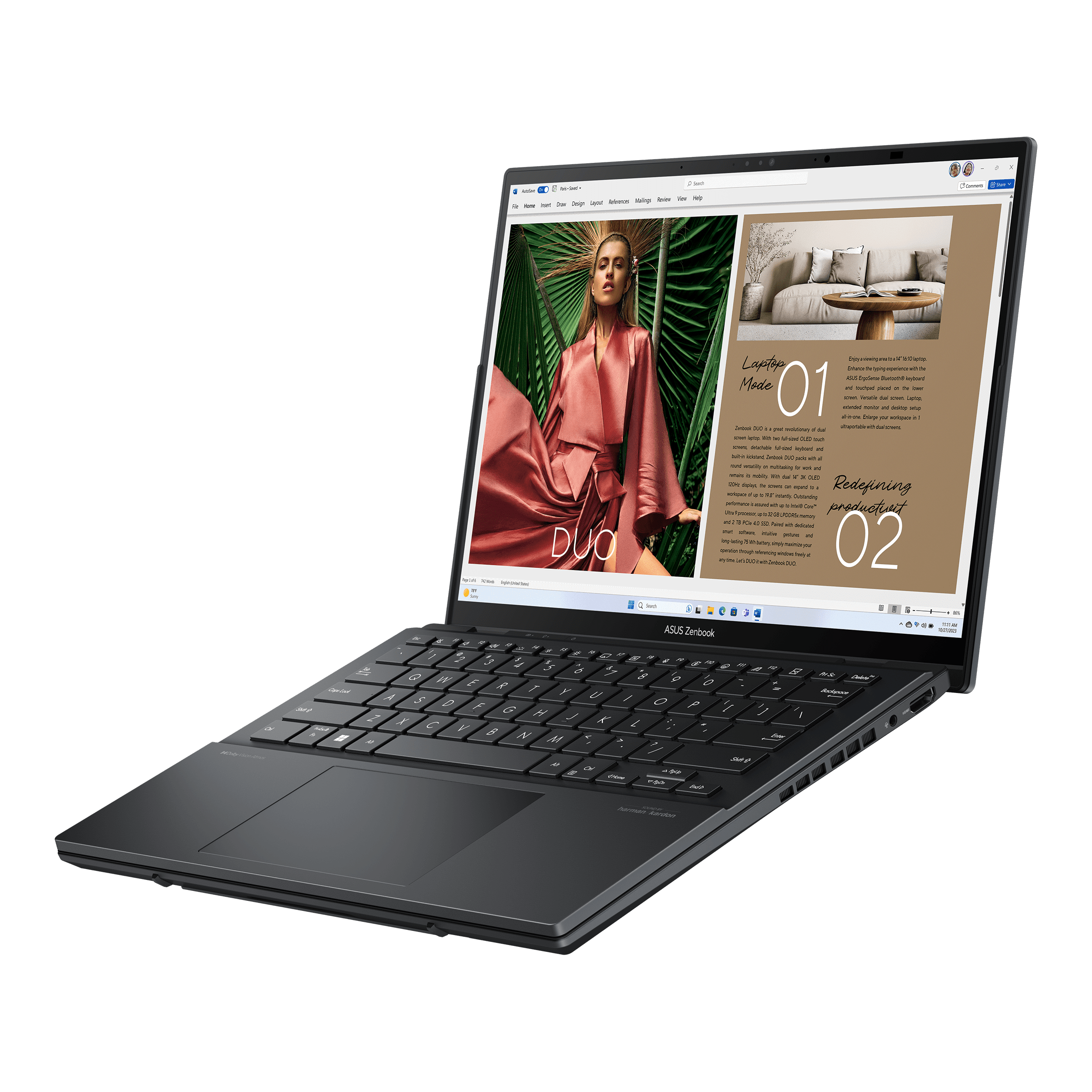 Asus Zenbook Duo UX8406MA-PZ106W U9-185H / 16GB / 1TB SSD (2 Years Manufacture Local Warranty In Singapore)