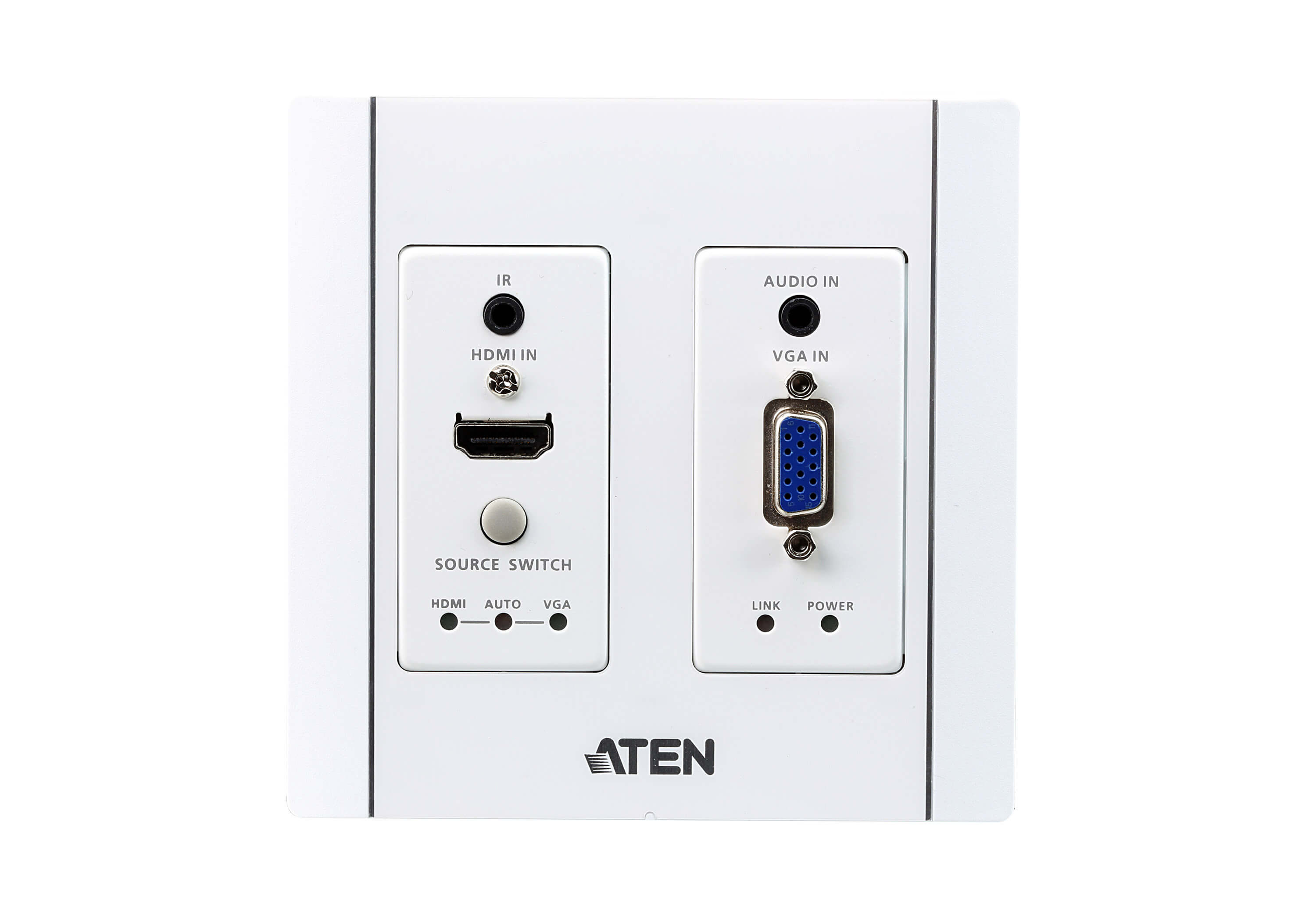 Aten HDMI & VGA HDBaseT Transmitter with US Wall Plate / PoH (4K@100m) (HDBaseT Class A) (PoH PD) -VE2812AUST2 (1 Year Manufacture Local Warranty In Singapore)