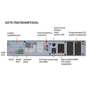 Vertiv LIEBERT GXT5 ON-LINE 1000VA 230V LCD PF1.0 2U EXTENDED RUN RACK/TOWER RAIL KIT BUNDLED GXT5-1000IRT2UXL (3 Years Manufacture Local Warranty In Singapore)