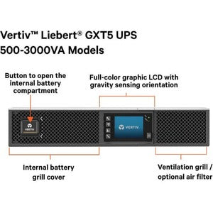 Vertiv LIEBERT GXT5 ON-LINE 1000VA 230V LCD PF1.0 2U EXTENDED RUN RACK/TOWER RAIL KIT BUNDLED GXT5-1000IRT2UXL (3 Years Manufacture Local Warranty In Singapore)