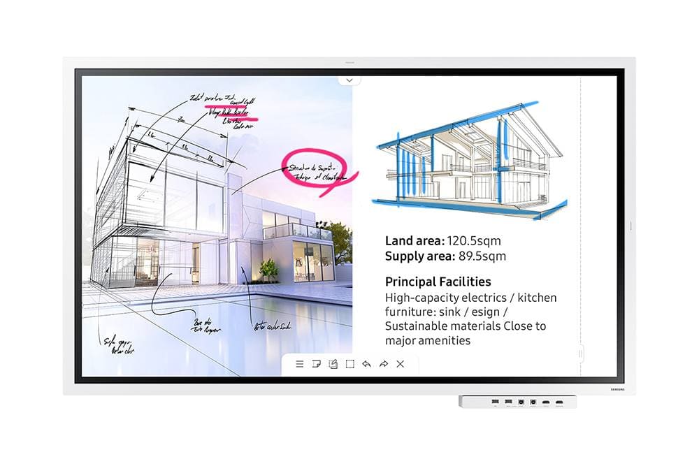 Samsung Flip 2 55" WM55R with Connectivity Tray Digital Flipchart for Business - Buy Singapore