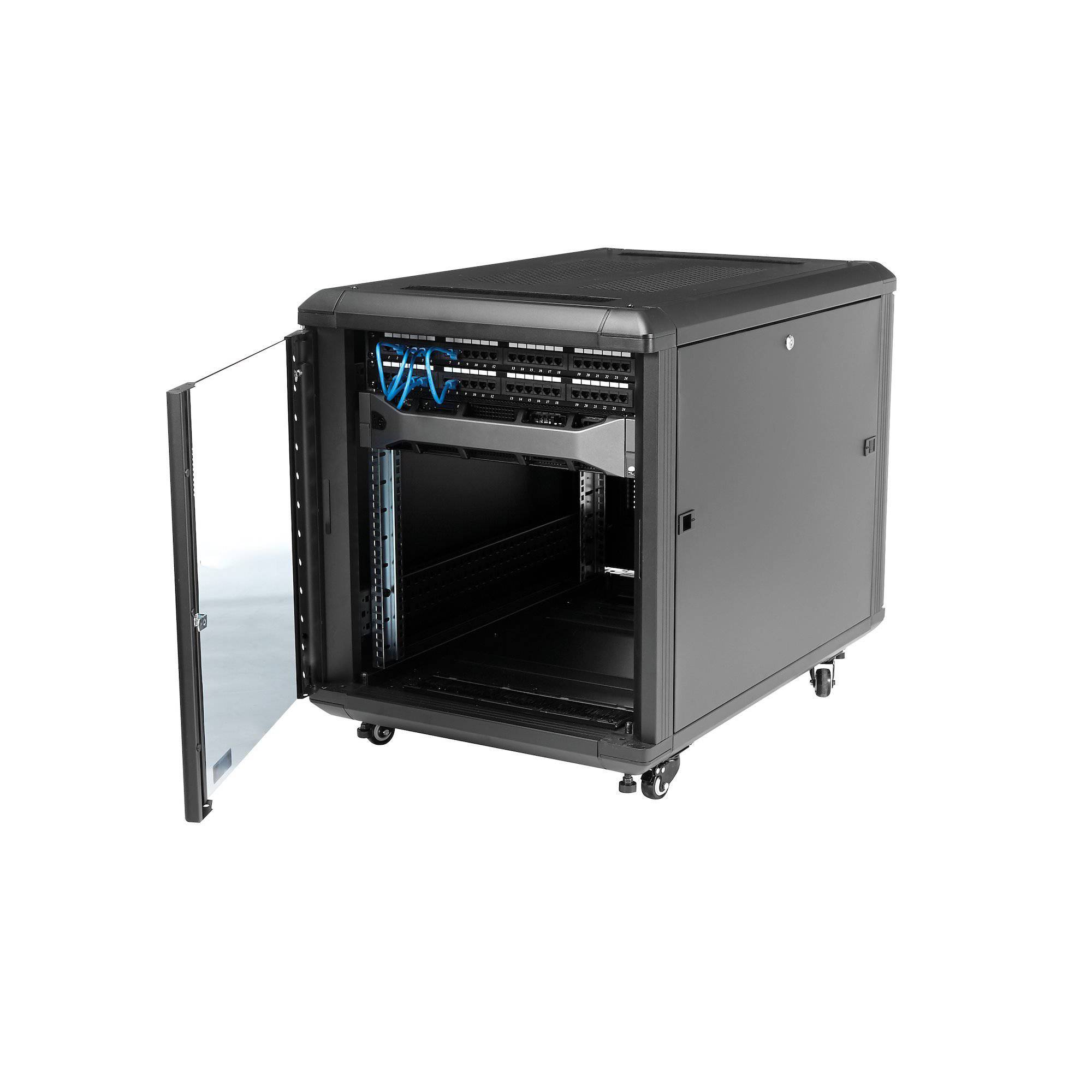 Startech 12U Knock-Down Server Rack Cabinet with Casters 29in Depth RK1236BKF - Buy Singapore