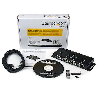 StarTech 4 Port USB to DB9 RS232 Serial Adapter Hub – Industrial DIN Rail and Wall Mountable ICUSB2324I (2 years Local Warranty in Singapore) - Buy Singapore