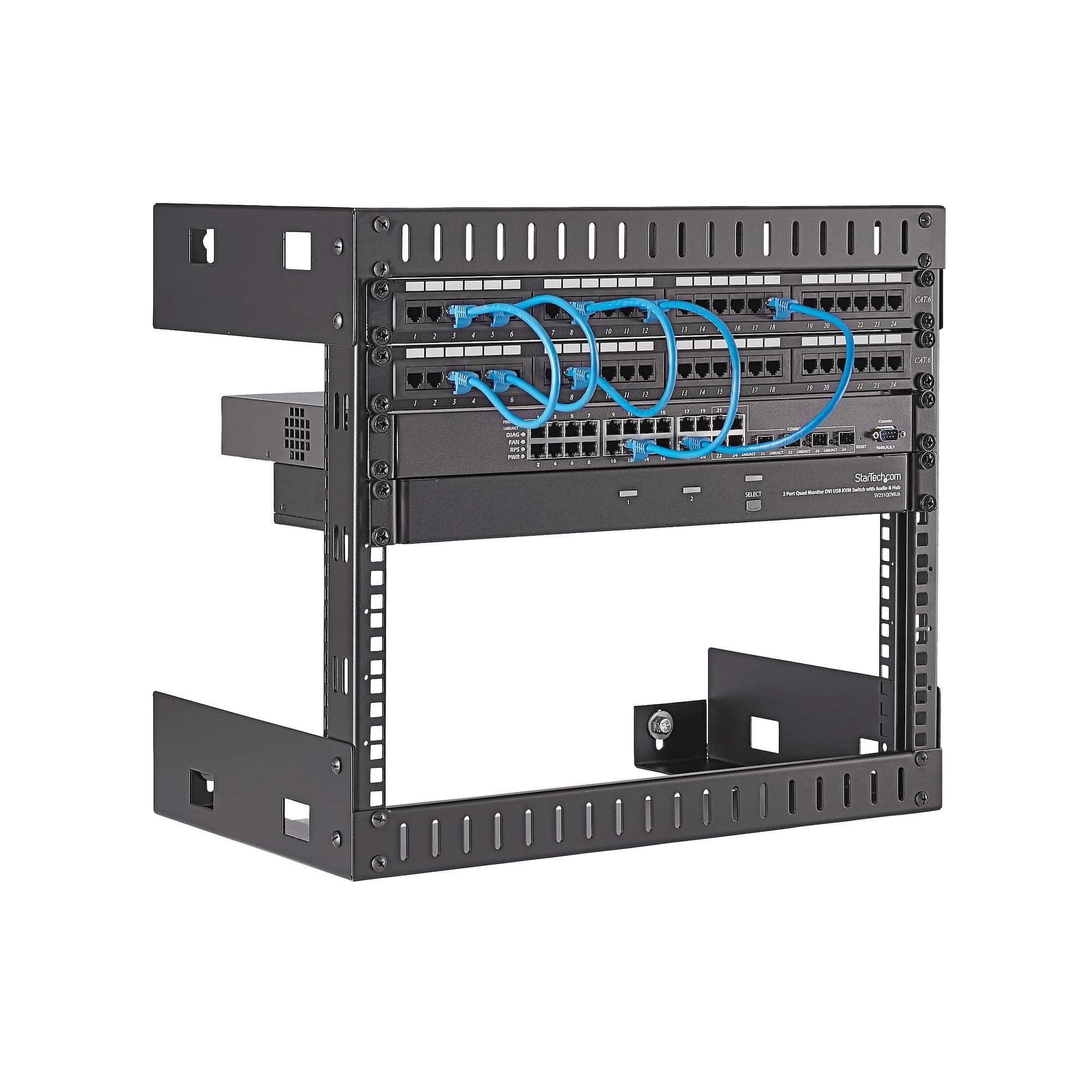 StarTech 8U 19" Wall Mount Network Rack - 12" Deep 2 Post Open Frame Server Room Rack - 12IN DEEP RK812WALLO - Buy Singapore