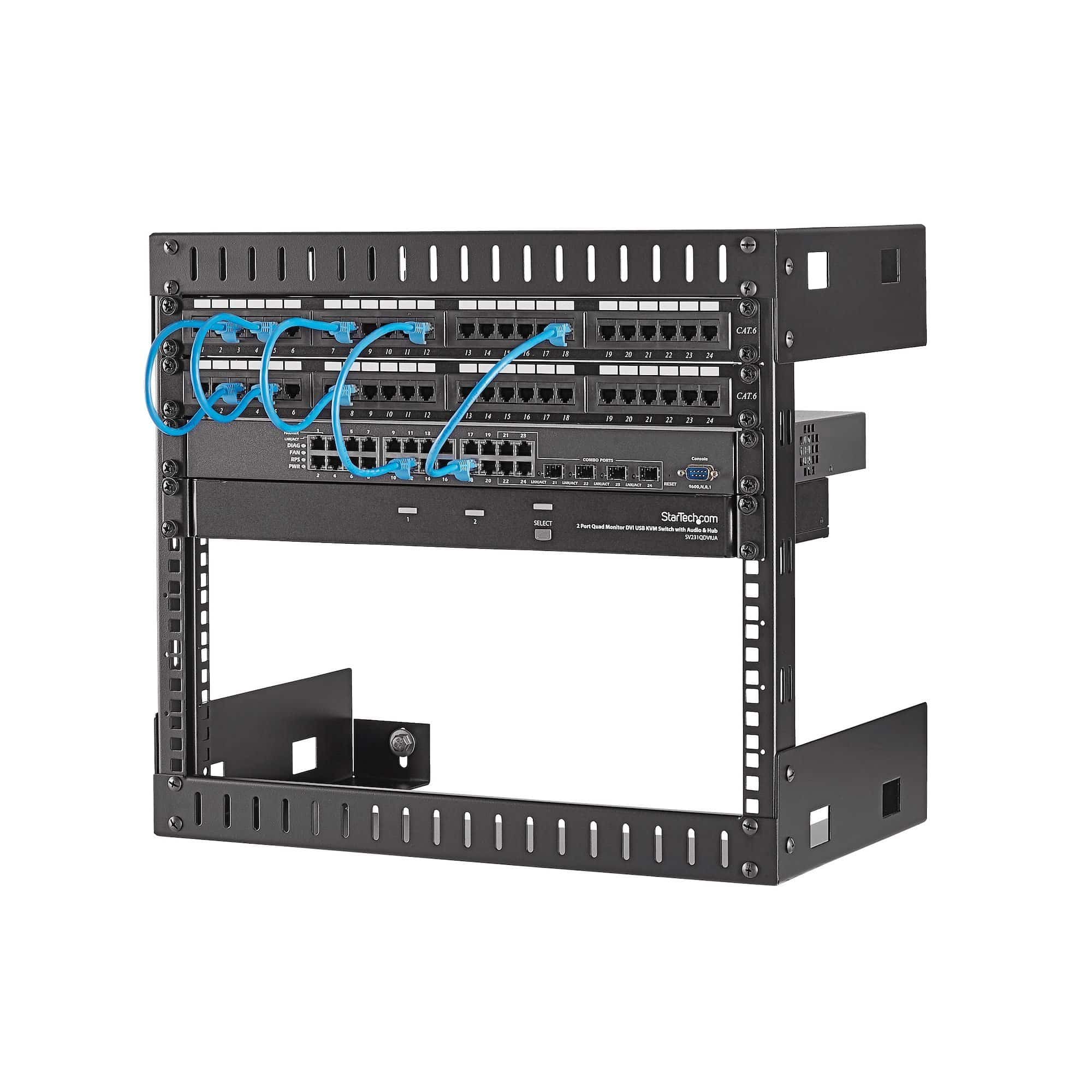 StarTech 8U 19" Wall Mount Network Rack - 12" Deep 2 Post Open Frame Server Room Rack - 12IN DEEP RK812WALLO - Buy Singapore