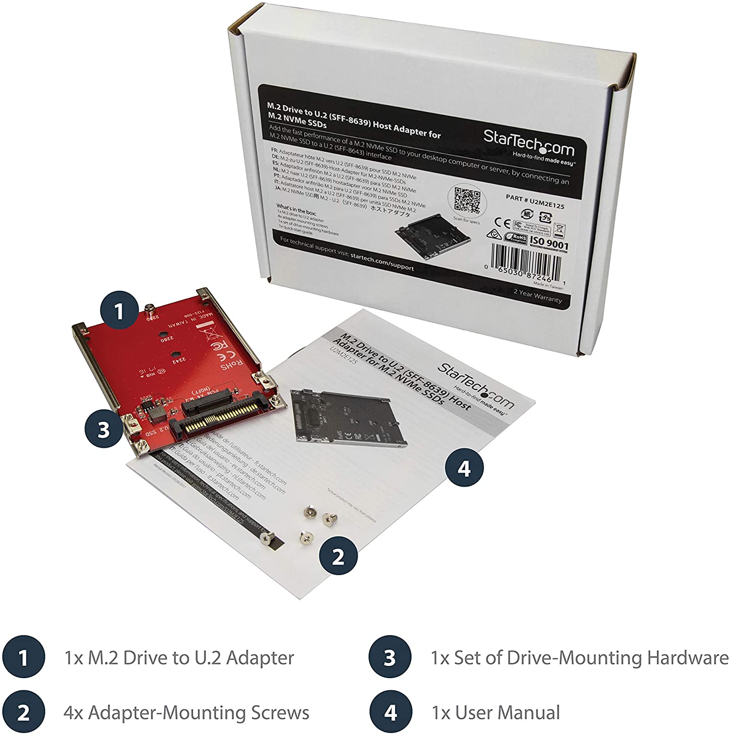 StarTech M.2 TO U.2 ADAPTER - M.2 DRIVE TO U.2 (U2M2E125) - Win-Pro Consultancy Pte Ltd