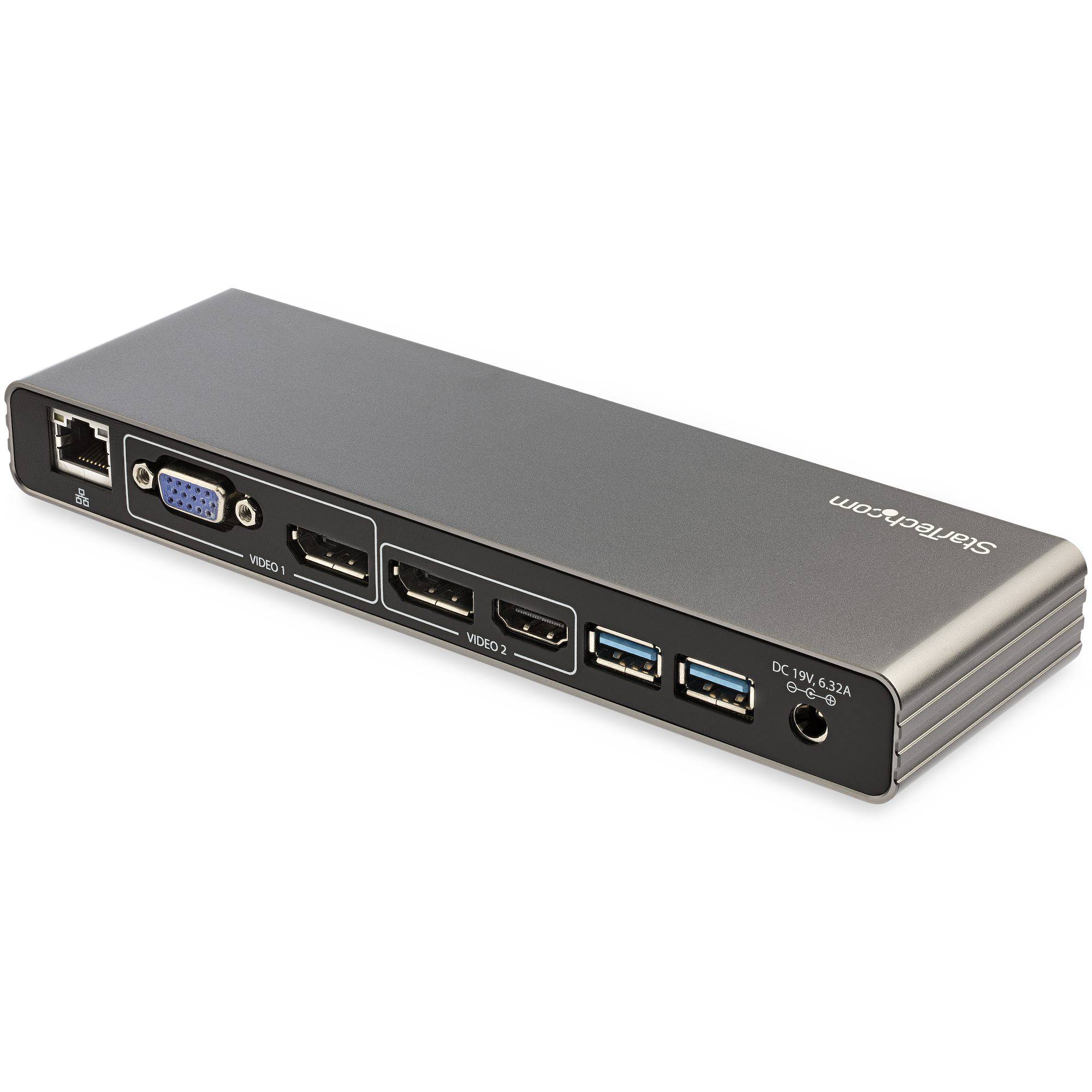 StarTech Thunderbolt 3 Dock - Dual 4K 60Hz Monitor TB3 Laptop Docking Station with DisplayPort, HDMI & 1080p VGA - 85W Power Delivery & Charging - 2x USB-A, Ethernet TB3DK2DHVUE - Buy Singapore