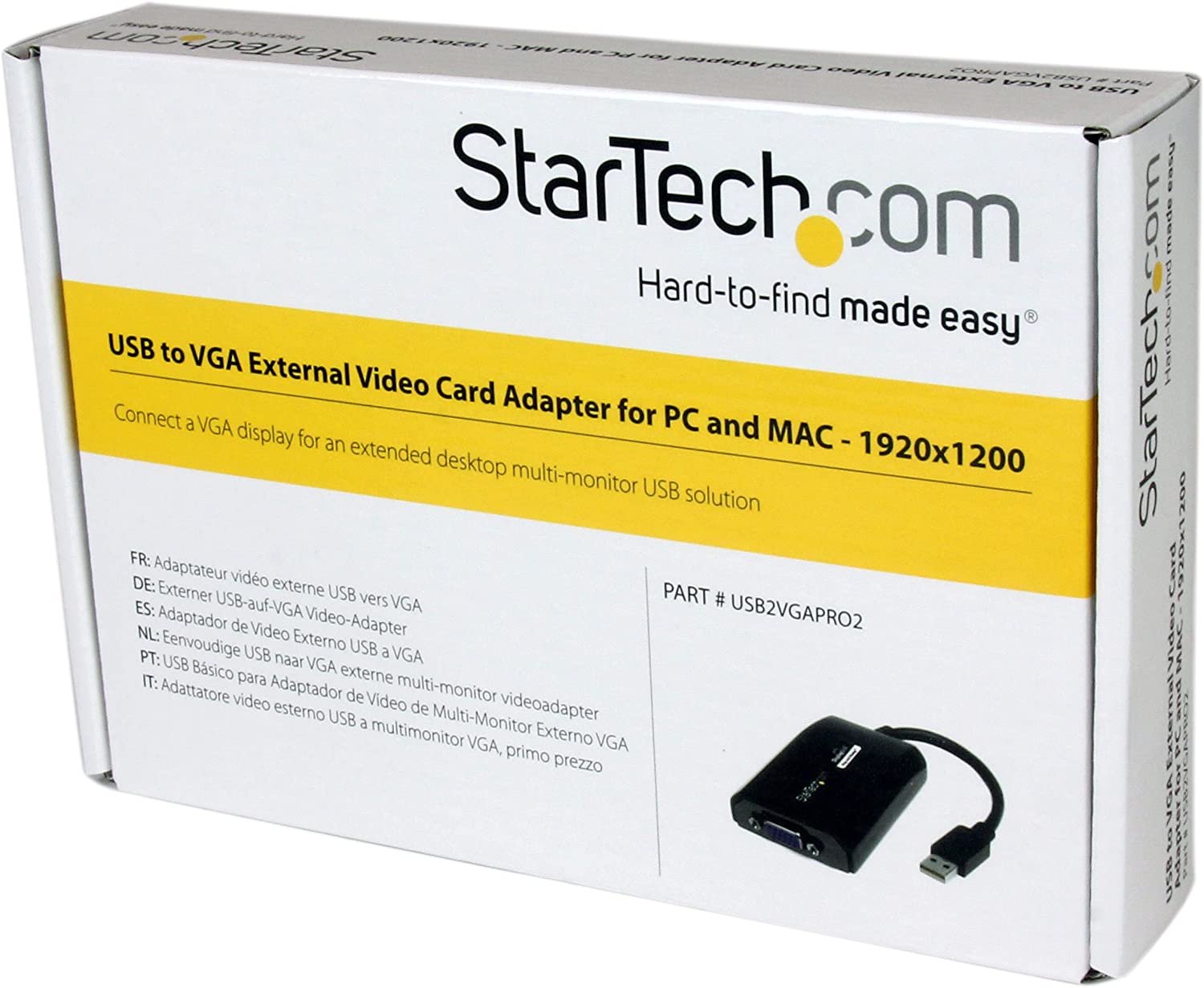 StarTech USB TO VGA ADAPTER - EXTERNAL USB(USB2VGAPRO2) - Win-Pro Consultancy Pte Ltd