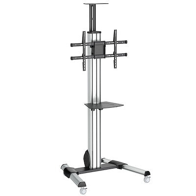 Startech.Com TV CART - PORTABLE TV STAND - FOR 32IN TO 70IN TVS - ONE-TOUCH HEIGHT ADJUSTMENT - AV CART - MOBILE TV STAND - VESA TV STAND - ROLLING TV CART WITH WHEELS - FLAT-SCREEN TV CART  STNDMTV70   (5 Years Manufacture Local Warranty In Singapore)